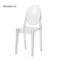 Haute qualité élégance en plein air fête événements mariages Transparent Pc cristal clair fantôme chaise pour manger