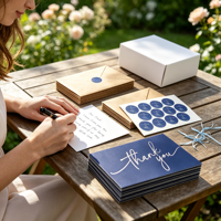 Cartes de remerciement personnalisées en gros, cartes de vœux, cartes de mariage, cartes de remerciement avec enveloppes