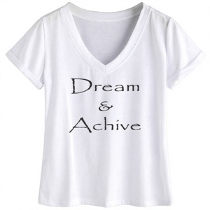 Tirupur — t-shirt 2019 coton à col v pour homme, haut en soie, bon marché, avec écran imprimé, vente en gros - Product Image 1