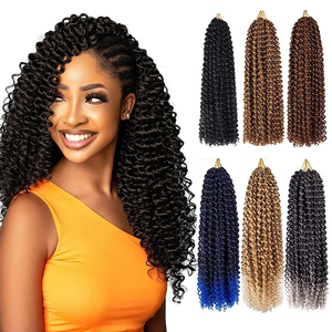 Venta al por Mayor de Fábrica, Extensiones de Cabello Sintético Premium de 24 Pulgadas y 96g, Estilo Water Wave Passion Twist, Trenzas de Ganchillo, 22 Raíces - Product Image 1