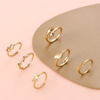 Nouveauté 2025 – Lot de 6 bagues plaquées or tendance pour femme, bijoux de pied pour la plage, ensemble de bagues ouvertes réglables pour femme