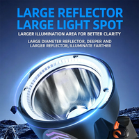 Linterna Frontal LED Ajustable Súper Brillante de Alta Potencia, Impermeable IP55, Carga USB-C, Indicador de Batería de 4 Niveles, Alcance de 200-299 Metros