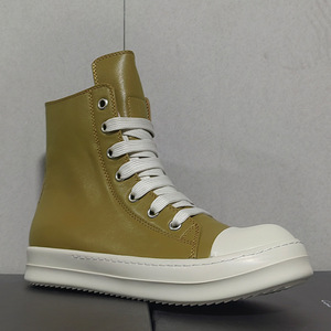 Baskets montantes en cuir véritable style <span class=keywords><strong>Rick</strong></span> <span class=keywords><strong>Owens</strong></span> à plateforme épaisse, unisexe, avant-gardistes, bottines de rue, couleur et logo personnalisables, toutes tailles - Product Image 1