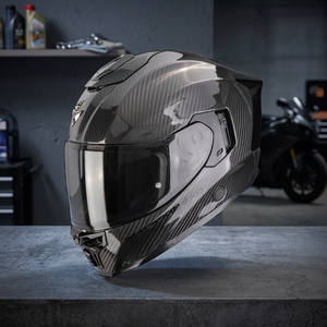 Nuovo Casco Integrale SCORPION EXO-1500 Retro in Carbonio con Chiusura Rapida, Doppia Visiera a Specchio, Nero per Ciclismo, Taglia XL - Product Image 3