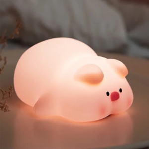 Nouvelle Lampe de Nuit Cochon Mignon en Silicone, Jouet pour Bébé, Contrôle Tactile, Rechargeable USB, LED Dimmable, Lumière Blanche Chaude - Product Image 6