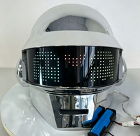 Casque Draft Punk avec 20 modes d'éclairage LED, masque de cosplay Daft Thomas en résine, accessoires de costume musical pour fête d'Halloween