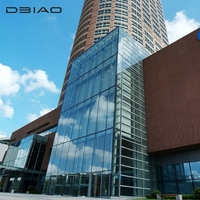 Mur rideau en verre sur mesure au design moderne, à cadre dissimulé en alliage d'aluminium, ouvert, étanche, garantie 1 an, pour hôtels, centres commerciaux et villas