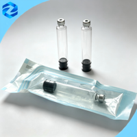 Flacon vide en verre borosilicate neutre avec bouchon en caoutchouc et capuchon en aluminium