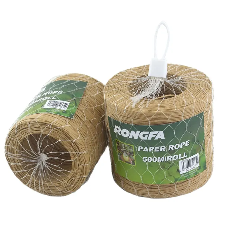200 m Natural色紙ロープ梱包材ガーデンと農業ネクタイロープ紙ツイストネクタイ紙ラフィア糸