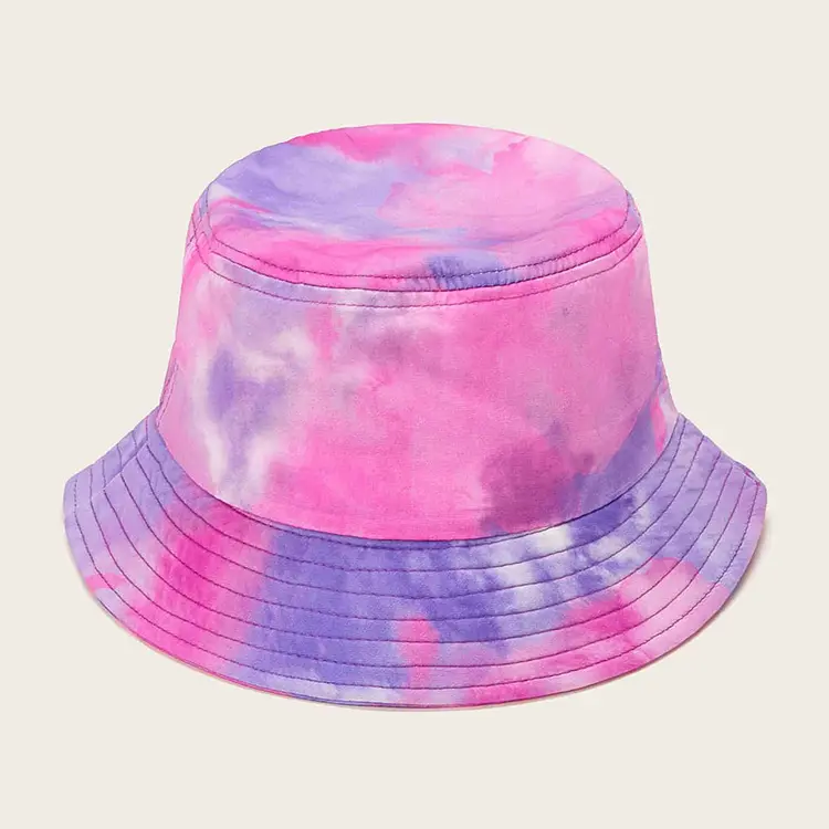 Kustom FASHION 100% Kapas Tie Dye Pesanan Massal Besar Ember Topi untuk Unisex