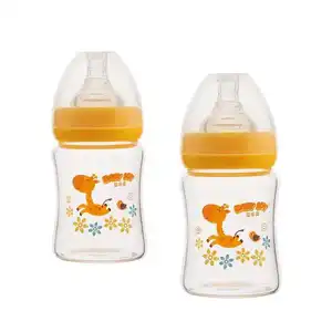 नवजात शिशु के लिए स्वस्थ बोरोसिलिन ग्लास दूध की बोतल मैमैमाडेरिया विट्रो बीबरॉन ग्लास फीडिंग बोतल