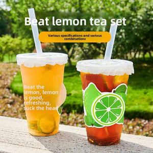Vasos Desechables Personalizados de 98 Calibres y 24oz/20oz para Fiestas en la Piscina, Vasos Transparentes de Plástico PET de Pared Simple Impresos para Café, Té, Jugos Fríos - Product Image 2