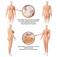 Combinaison intégrale en silicone pour hommes avec formes mammaires en silicone et faux vagin pour travestis, transgenres et ladyboys, avec bras