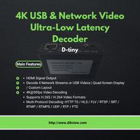 Mini décodeur vidéo IPTV 4K H265 H264 avec décodage multi-protocoles et faible latence pour la diffusion