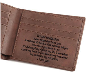 Portefeuille en cuir PU de haute qualité rétro à mon fils portefeuilles de luxe personnalisés pour hommes portefeuille en cuir pour hommes - Product Image 6