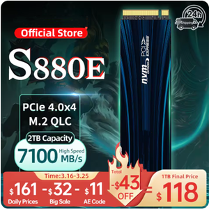 S880E <strong>M.2</strong> SSD 7300MB/s 1TB/<strong>2TB</strong>/4TB <strong>M.2</strong> NVMe SSD Drive PCIe 4.0x4 Hard Disk Internal Solid State Drive For PS5 Laptop PC - Product Image 1