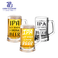 Chope à bière en verre sodocalcique classique réutilisable de 400 ml, gobelet à boisson, vente chaude, personnalisation acceptée