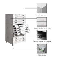 Armoire à plans en acier de type A0/A1, armoire à dossiers ignifuge en acier inoxydable avec serrure, design moderne