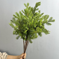 Ranting Jarum Pinus Buatan 77cm Grosir, Daun PE untuk Karangan Bunga DIY, Dekorasi Rumah Natal, Pinus & Cypress Buatan