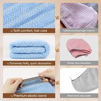 Serviette turban en microfibre à séchage rapide avec logo personnalisé, absorption super forte, 25x65cm, pour femmes