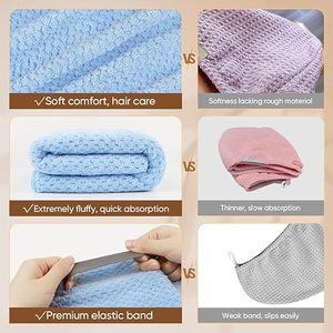 Custom logo Bamboo Cotton Hair Quick Dry Turban <b>Towel</b> Bamboo Hair <b>Towel</b> <b>Wrap</b> for Women - Product Image 5