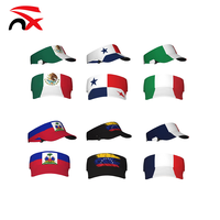 Nuoxin personnalisé pare-soleil drapeau casquette extérieure crème solaire réglable polyester mexique haïtien italie drapeau chapeau pour l'activité