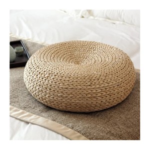 Tabourets et poufs en jacinthe d'eau, chaise ottoman style moderne, pouf de salon en jonc de mer naturel, décoration intérieure - Product Image 1