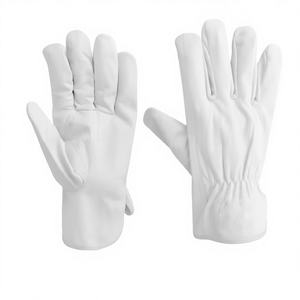 Guantes de Trabajo de Piel de Cabra Baratos para Hombre, Guantes de Conducción de Piel de Cabra Blanca, Guantes de Seguridad para la Construcción, Muñeca Elástica de 25 cm, Duraderos y Transpirables - Product Image 4