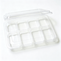 Boîte à compartiments multiples transparente de qualité alimentaire, taille de moule personnalisée pour l'emballage de collations, de desserts et d'aliments