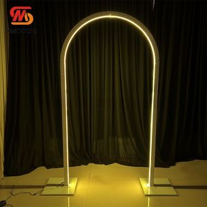 2025 Custom SMOOTH <b>Wedding</b> <b>Arch</b> with Glowing Metal Backdrop Stand and LED Light Aisle Hot for Party Events Decor - Product Image 1
