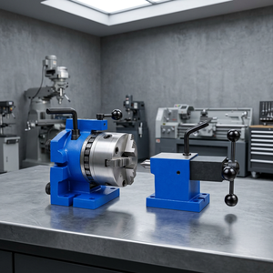Indexing Milling Fixture Horizontal Vertical <b>Lathe</b> Machine <b>Tool</b> Accessory Blue Metal - Product Image 2