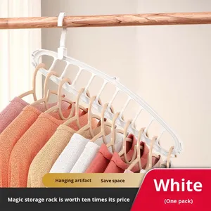 Free Shipping Foldable Multifunction 11-Hole Magic Plastic <strong>Clothes</strong> Hanger Hooks <strong>Rails</strong> <strong>Wall</strong> Hanging Travel Living Room Home - Product Image 6