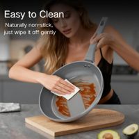 Poêle à frire antiadhésive en aluminium gris, poêle saine en céramique, poêle à œufs antiadhésive avec poignée anti-chaleur, compatible induction et four