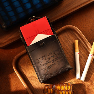 ZENOS Étui à cigarettes portable en cuir véritable vintage luxueux pour homme, fait main, cadeau pour la fête des pères, cadeau d'affaires haut de gamme personnalisé - Product Image 2