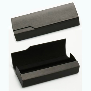 Étui à lunettes en cuir sur mesure, noir et gris, rectangulaire, pour lunettes optiques, boîte de rangement pour porteurs de lunettes de vue et presbytes - Product Image 1