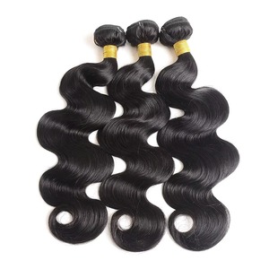 100% ברזילאי בתולה remy שיער אריג שחור טבעי ארוג גוף שחור טבעי חבילות עם קצוות מכונה מלאה לנשים שחורות - Product Image 4