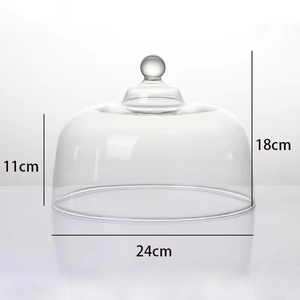 <span class=keywords><strong>Cloche</strong></span> <span class=keywords><strong>en</strong></span> <span class=keywords><strong>verre</strong></span> transparente avec plateau rond noir, couvercle alimentaire pour la présentation de gâteaux, fromages, fruits, décoration - Product Image 6