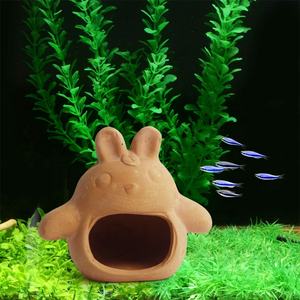 Rote Terrakotta-Frosch form Aquarium Fischzucht höhle Garnelen zucht Tierheim Aquarium Pleco Höhlen zucht - Product Image 6