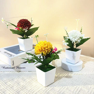 Chrysanthème artificiel en pot, plante bonsaï, 16 cm, décoration intérieure, ornement - Product Image 2