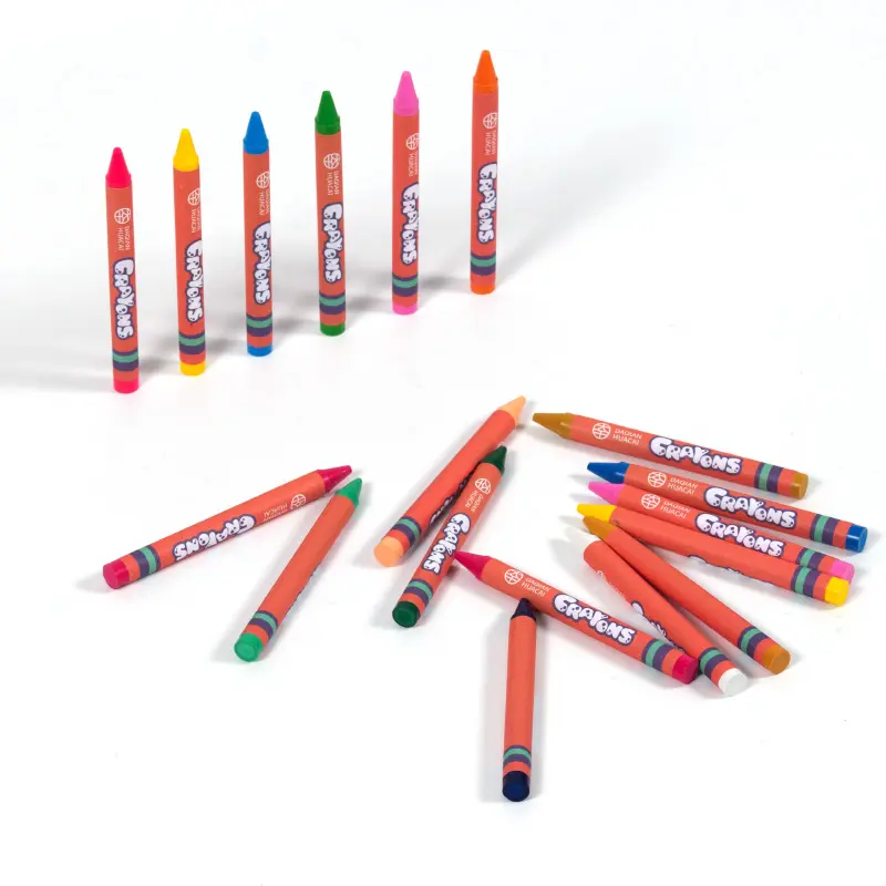 Crayones de dibujo para niños de alta calidad, crayón de cera de Color brillante no tóxico, juego de dibujo artístico personalizado, juego de papelería para niños