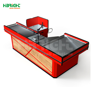 <span class=keywords><strong>Comptoir</strong></span> de caisse en acier <span class=keywords><strong>avec</strong></span> support pour écran et <span class=keywords><strong>tiroir</strong></span> pour supermarchés - Product Image 1