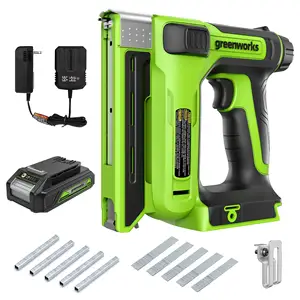 Greenworks 24V 3/8" Cordless Crown Stapler with 2.0Ah Battery and Charger