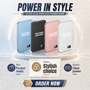 Batterie externe universelle ultra-mince 2-en-1 Li-Polymère 10000 mAh, station d'alimentation en alliage d'aluminium, charge rapide 20W, type sans fil - Product Image 6
