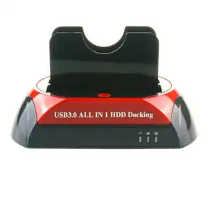 USB3.0からIDESATAハードディスクOTBクローニングドックオールインワンHDDドッキングステーションデュアルベイ2.5インチ3.5インチeSATA (カードリーダー付き)