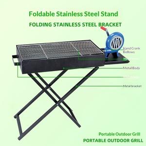 Taşınabilir Paslanmaz Çelik Kömürlü Mangal Katlanabilir Açık Hava Barbekü Izgarası Kamp Bahçe Pikniği Pişirme İçin - Product Image 2