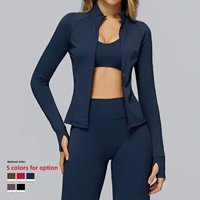 Veste de sport personnalisée pour femme, coupe ajustée, avec trous pour les pouces, idéale pour la gym, la course, le yoga et les activités sportives, fermeture éclair intégrale