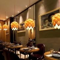 Lustre suspendu en bois en forme de cône de pin, art déco nordique, luminaire suspendu pour salle à manger, salon, restaurant, bar