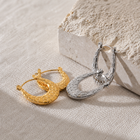 Boucles d'oreilles minimalistes pour femmes en acier inoxydable plaqué or 18 carats PVD, étanches, résistantes au ternissement, hypoallergéniques, OEM ODM, vente en gros, cadeaux