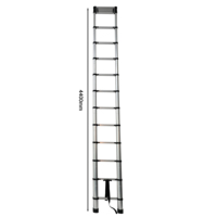 Échelle télescopique en aluminium argenté EN131, style industriel, pliable, pour la maison, l'extérieur et l'entrepôt, design moderne et portable