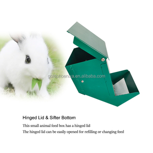 YYC PH266 Neuartiger Metall-Futterautomat für Kaninchen, Nagetiere, Kleintiere, Futterspender für Kaninchen mit Deckel - Product Image 3